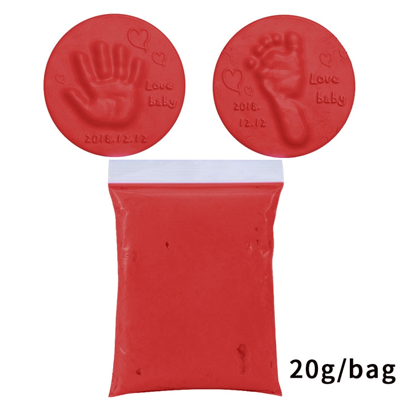 2020 Baby Care Air Drying Soft Clay Baby Handprint Footprint Imprint Kit Casting Parent-child Hand Inkpad Fingerprint Kids Toys